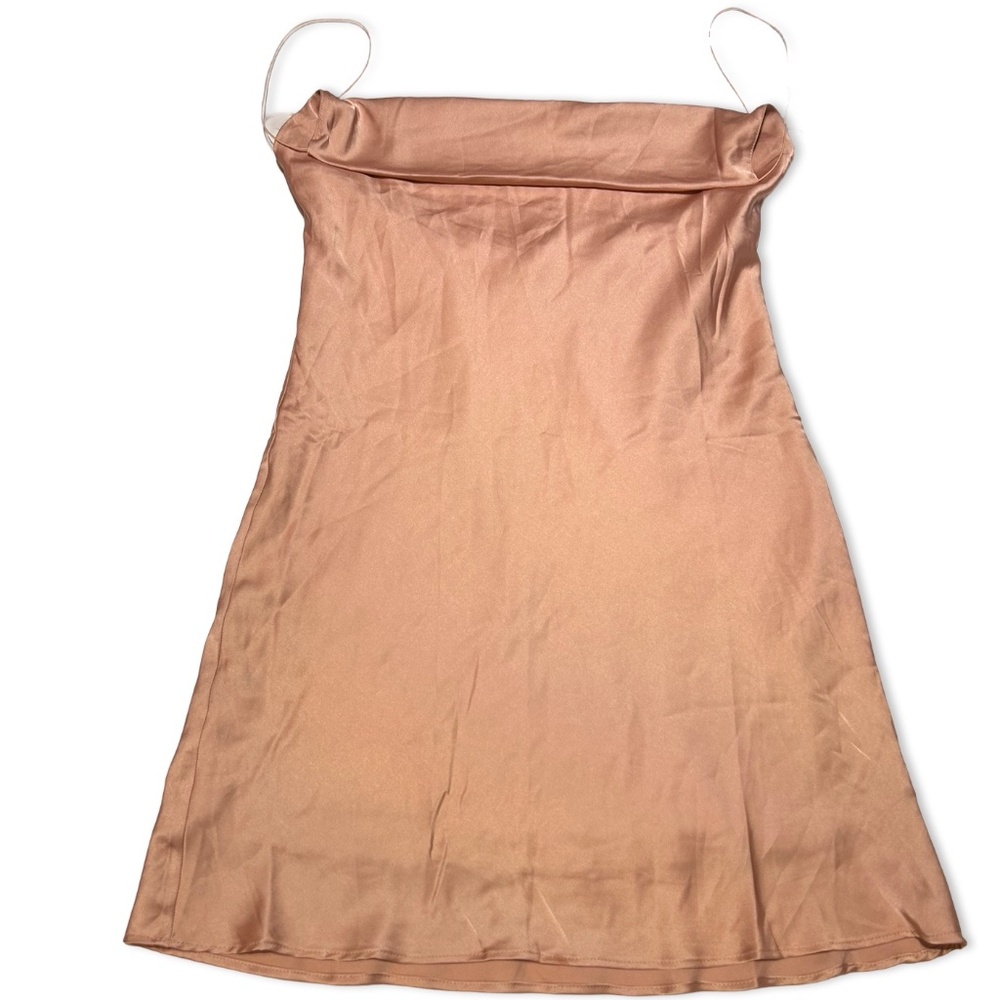 Fashion Nova Women's Rose Colored Sandra Satin Mini Dress NWT Size Small